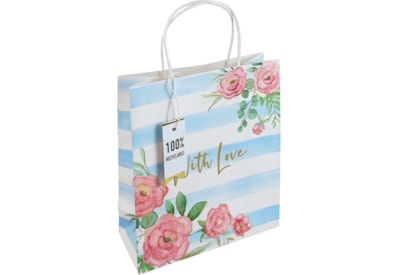 Floral Stripe Med Gift Bag (31430-3C)