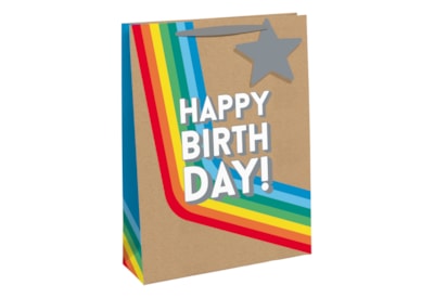 Rainbow Birthday Kraft Gift Bag Large (32298-2C)