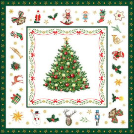 Ambiente Napkin Christmas Evergreen White 33cm (33314515)