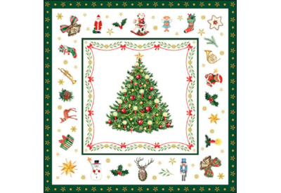 Ambiente Napkin Christmas Evergreen White 33cm (33314515)