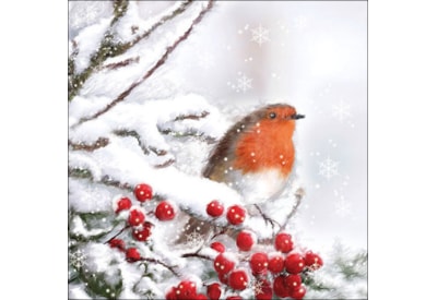 Ambiente Napkin Robin In Snow 33cm (33315105)