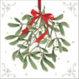 Ambiente Napkin Mistletoe w Bow 33cm (33318860)