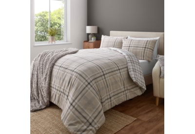 Catherine Lansfield Kelso Duvet Set Natural Double (BD/33905/W/DQS/NT)