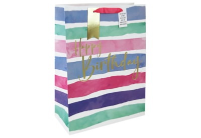 Female Birthday Stripes Gift Bag Xlarge (33961-1WC)