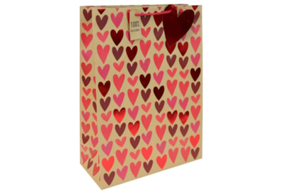 Kraft Hearts Gift Bag Xl (34846-1WC)