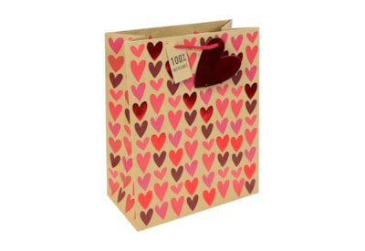 Kraft Hearts Gift Bag Large (34846-2C)