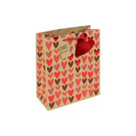 Kraft Hearts Gift Bag Medium (34846-3C)