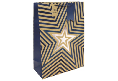 Kraft Blue Stars Gift Bag Xl (34966-1WC)