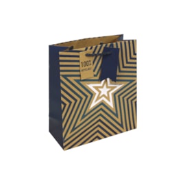 Kraft Blue Stars Gift Bag Medium (34966-3C)