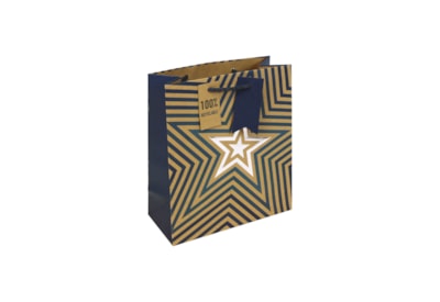 Kraft Blue Stars Gift Bag Medium (34966-3C)