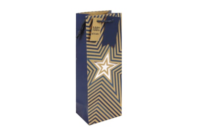 Kraft Blue Stars Bottle Bag (34966-4C)