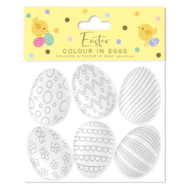 Easter 6pc Colour In Eggs (35116-EC)