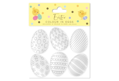 Easter 6pc Colour In Eggs (35116-EC)