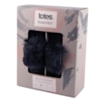 Totes Isotoner Textured Faux Fur Mule Slippers Navy Medium (3575JNAVM)