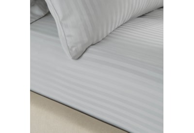 Catherine Lansfield Satin Stripe Fitted Sheet Grey Double (BD/36570/W/DFD/GY)