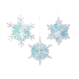 Snowflake Lametta Pompom Assorted 10cm (386752)