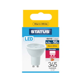 Status 4.5w Led Gu10 Warm White Dimmable (4.5SLDGU10WC1B10)