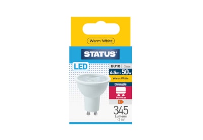 Status 4.5w Led Gu10 Warm White Dimmable (4.5SLDGU10WC1B10)