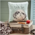 Richard Lang Shih Tzu Velour Cushion 30x30 (4DG353)