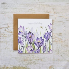 Happy Birthday Floral Delights Crocus Card (4FD304)