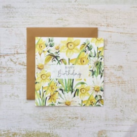 Happy Birthday Floral Delights Daffodil Card (4FD306)