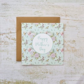 Floral Feathered Birds Mothers Day Card (4FE104)