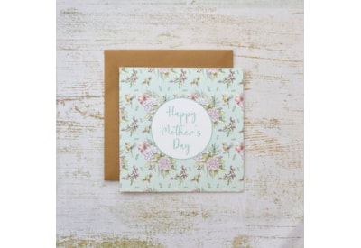 Floral Feathered Birds Mothers Day Card (4FE104)