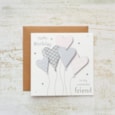 Friend Birthday With Patterned 3d Hearts Card (4FR226)