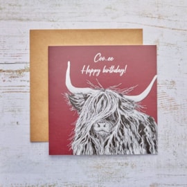 Highland Cow Cooee Birthday Card (4HL280)