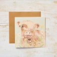 Highland Cow Floral w Cow Parsley Card (4HL442)