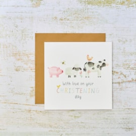 Christening Day Farm Animals Card (4MF213)