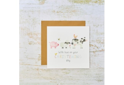 Christening Day Farm Animals Card (4MF213)