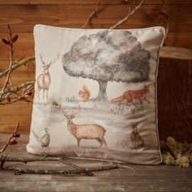 Woodland Scene w Animals Cushion (4WH243)