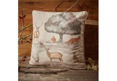 Woodland Scene w Animals Cushion (4WH243)