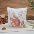 Woodland Squirrel Cushion White Velour (4WR106)