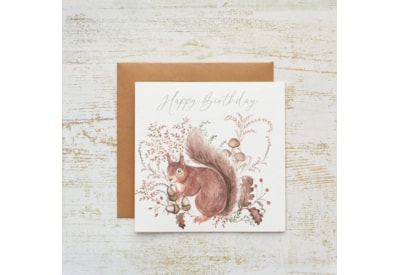 Woodland Rustic Squirrel Birthday Card (4WR130)