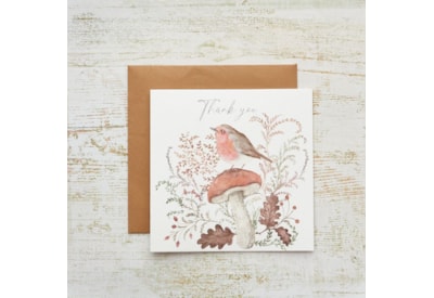 Woodland Rustic Robin Thank You Card (4WR131)