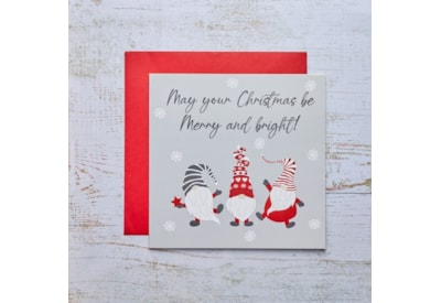 Gonk Grey With Snowflakes Christmas Card (4XS0048)