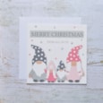 Gnome Family w Stars & Polka Hats Christmas Card (4XS0056)