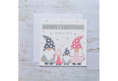 Gnome Family w Stars & Polka Hats Christmas Card (4XS0056)