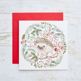 Folk Hedgehog Christmas Card (4XS0192)