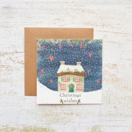 Christmas Cottage With Snow Scene Card (4XS0412)