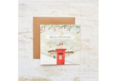 Christmas Robin With Postbox Card (4XS0413)