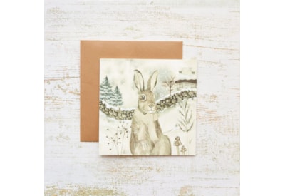 Hare With Woodland Space Christmas Card (4XS0426)