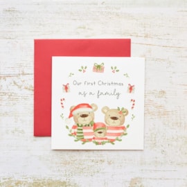 First Family With Teddy Bears Christmas Card (4XS0430)