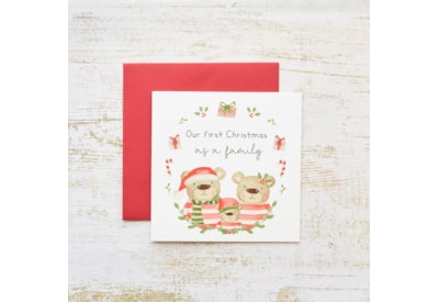 First Family With Teddy Bears Christmas Card (4XS0430)