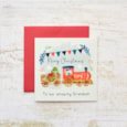 Amazing Grandson With Train Christmas Card (4XS0438)