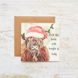 Highland Cow Deck The Horns Christmas Card (4XS0458)