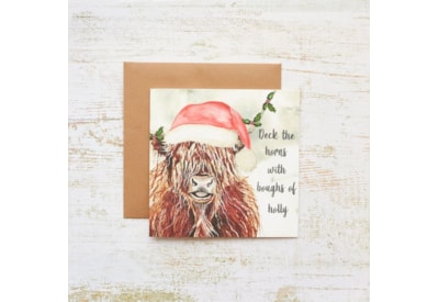 Highland Cow Deck The Horns Christmas Card (4XS0458)