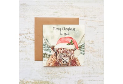 Highland Cow Merry Christmas To Moo Christmas Card (4XS0460)